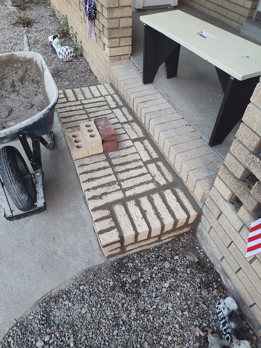 New masonry porch for house