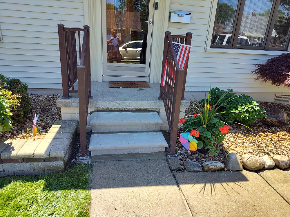 newly made concrete porch steps